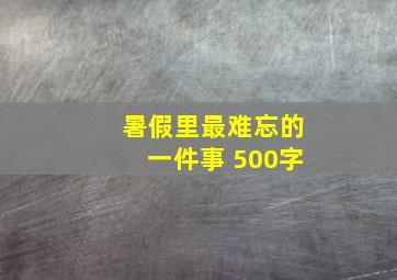 暑假里最难忘的一件事 500字